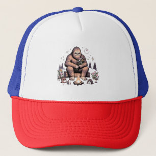 Sasquatch Holding Flowers Trucker Hat