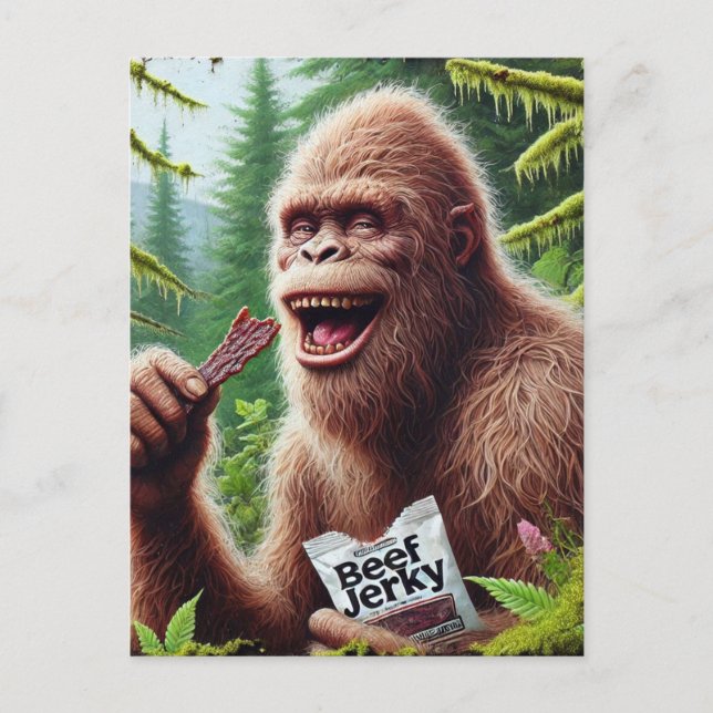 Sasquatch in a mossy forest postcard (Front)