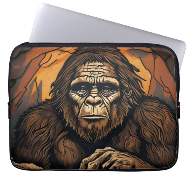 Sasquatch in Cave Laptop Sleeve (Front)