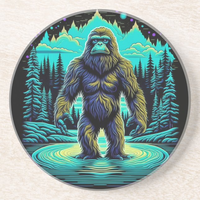 Sasquatch in the Woods Ai Art Coaster (Front)