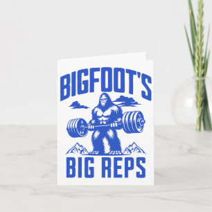 Sasquatch Lifting Humour Monochrome Gym Bigfoot's Card