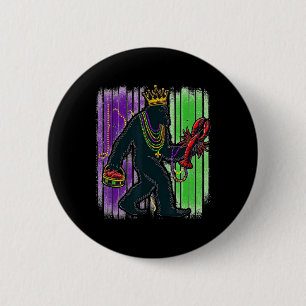 Sasquatch Mardi Gras Bigfoot Funny Men Kids Carniv 6 Cm Round Badge