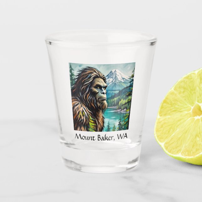 Sasquatch Mount Baker, WA Shot Glass (Front)