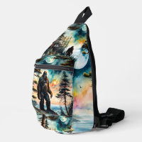Sasquatch on a Forest Ridge Above Ocean