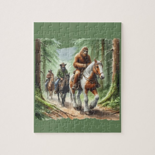 Sasquatch on a group trail ride jigsaw puzzle (Vertical)