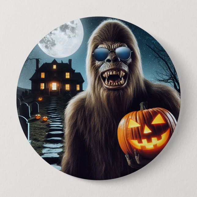 Sasquatch on Halloween 10 Cm Round Badge (Front)
