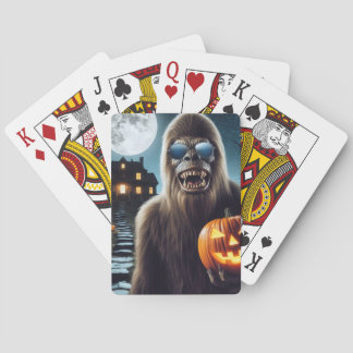 Sasquatch on Halloween Playing Cards