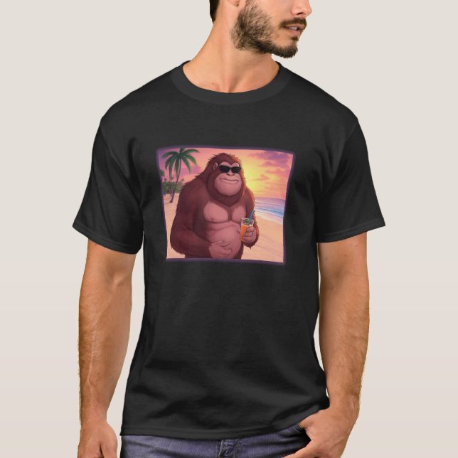 Sasquatch on Vacation Funny T-Shirt (Front)