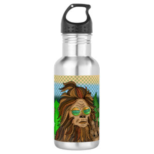 Sasquatch Peace Sign Retro Bigfoot 532 Ml Water Bottle