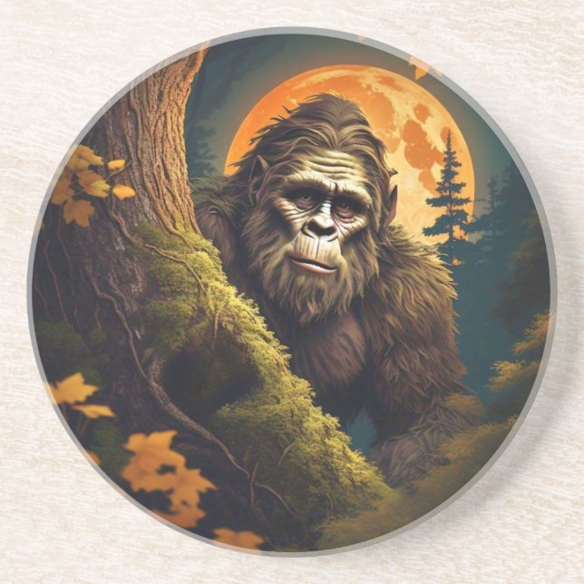 Sasquatch Peeking  Coaster (Front)