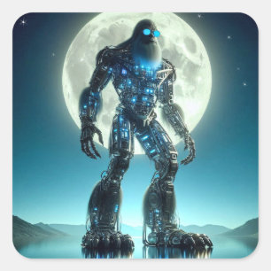 Sasquatch Robot Square Sticker