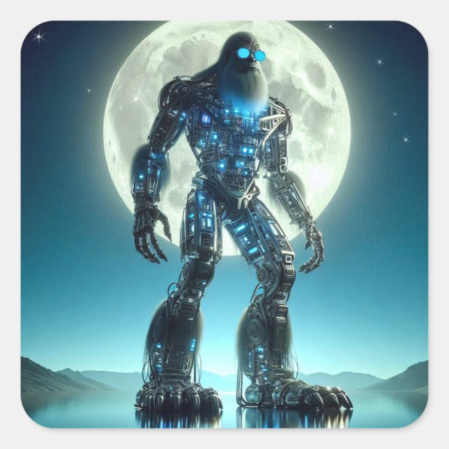 Sasquatch Robot Square Sticker (Front)