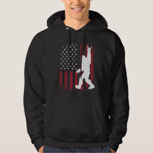 Sasquatch Rock and Roll Bigfoot American Flag Hoodie