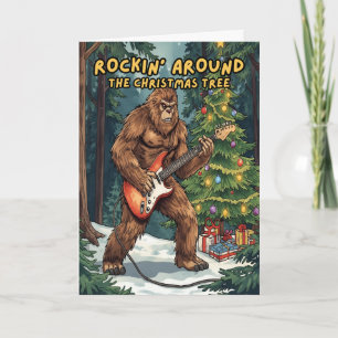 Sasquatch Rockin’ Around the Christmas Tree  Holiday Card