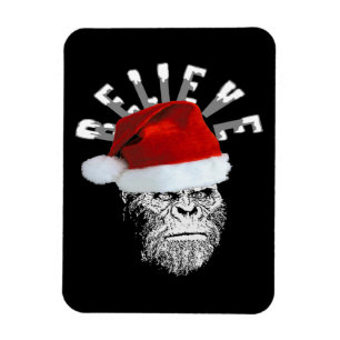 Sasquatch Santa "Believe" Premium Christmas Magnet