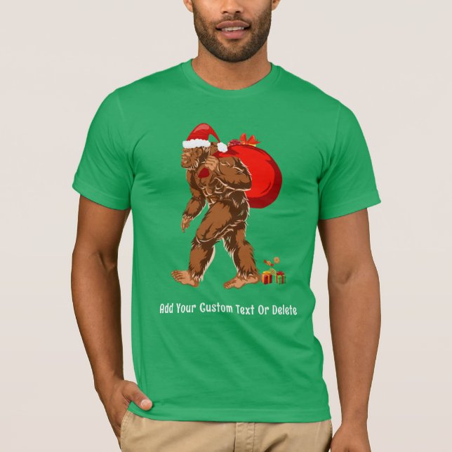 Sasquatch Santa Bigfoot Yeti Christmas Gift T-Shirt (Front)