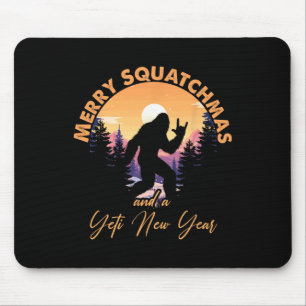Sasquatch Santa Yeti Merry Squatchmas Bigfoot Chri Mouse Pad