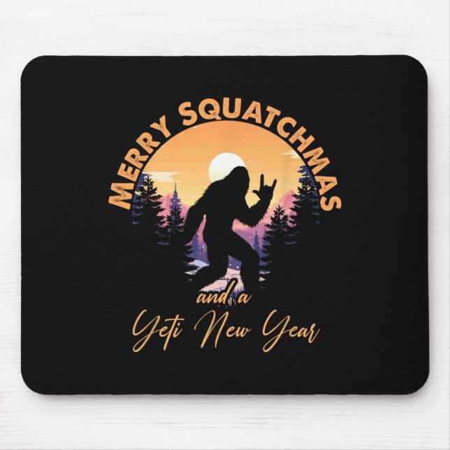Sasquatch Santa Yeti Merry Squatchmas Bigfoot Chri Mouse Pad (Front)