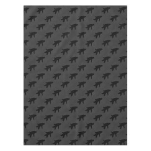 Sasquatch Silhouette on Carbon Fibre Print Tablecloth