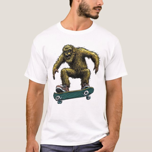 sasquatch skateboarding T-Shirt (Front)