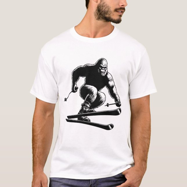 Sasquatch Skiing T-Shirt (Front)