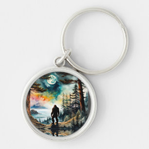 Sasquatch Standing on Ridge overlooking the Ocean Key Ring