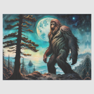 Sasquatch Standing on Ridge overlooking the Ocean Tissue Paper