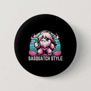Sasquatch Style Snowboarding Bigfoot Alpine Snowbo 6 Cm Round Badge
