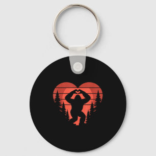 Sasquatch Valentine's Day - Bigfoot Heart Sungles  Key Ring