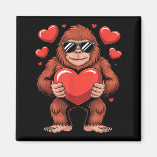 Sasquatch Valentine's Day - Bigfoot Heart Sungles  Magnet