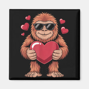 Sasquatch Valentine's Day - Bigfoot Heart Sungles  Magnet