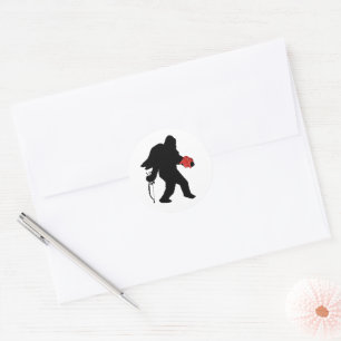 Sasquatch Valentine's Day Classic Round Sticker