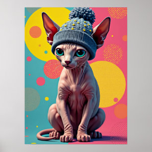 Sass-phinx: The Ultimate Pop-Art Fashion Cat Poster