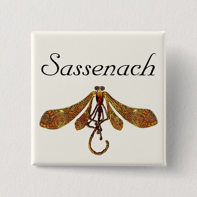 Sassenach Dragonfly 15 Cm Square Badge (Front)