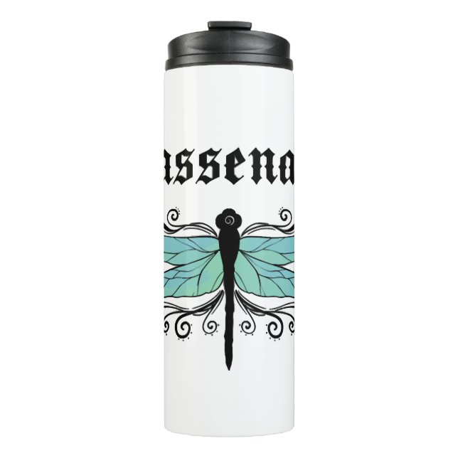 Sassenach Dragonfly Outlander Amber Blue Gift Tee Thermal Tumbler (Front)