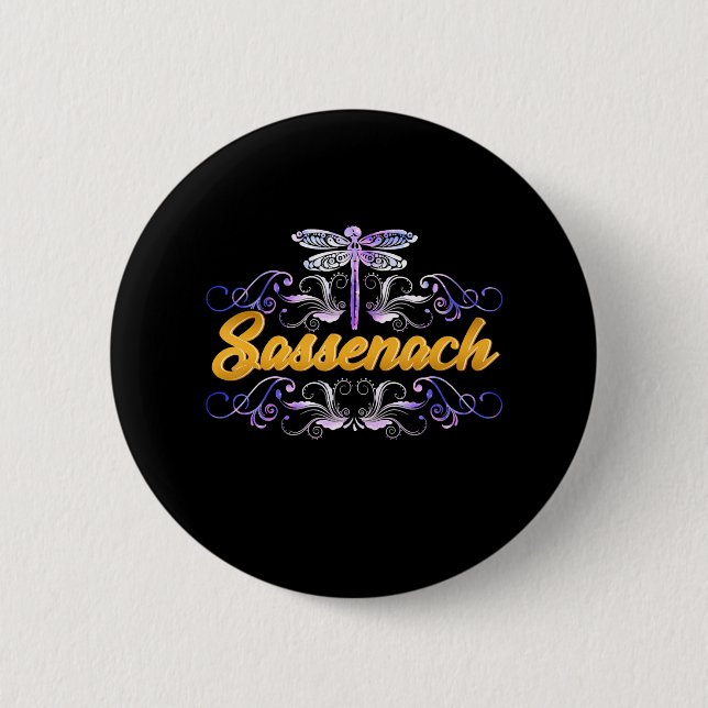 Sassenach Outlander Blue Dragonfly 6 Cm Round Badge (Front)
