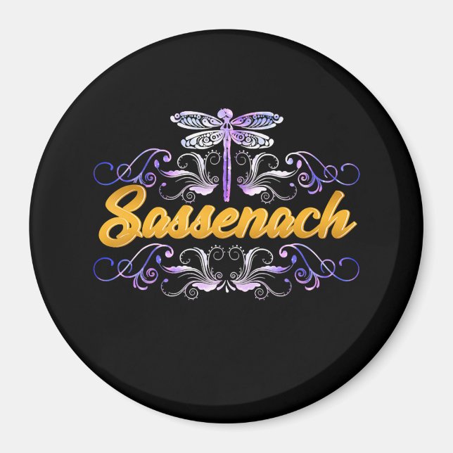 Sassenach Outlander Blue Dragonfly Magnet (Front)