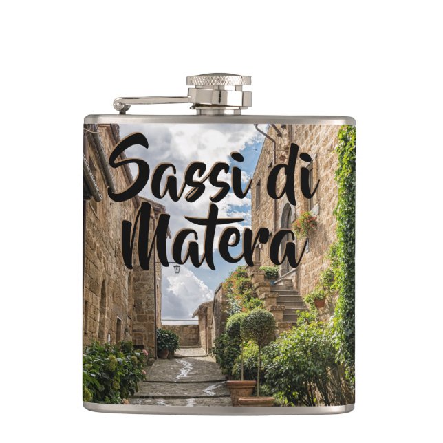 Sassi di Matera Italy Ivy Steps Hip Flask (Front)