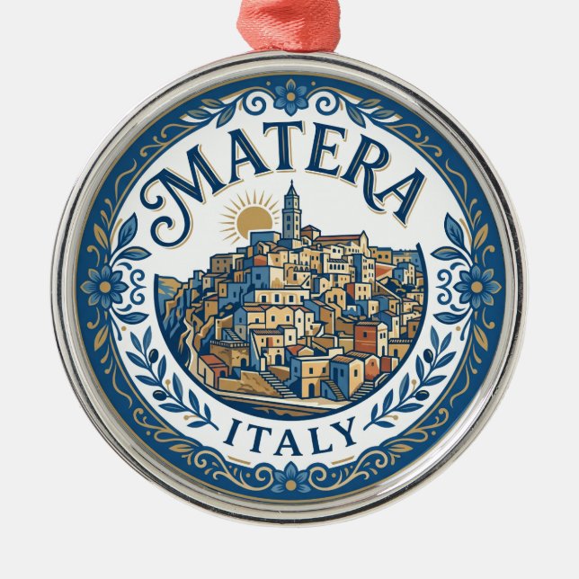 Sassi di Matera Italy Metal Tree Decoration (Front)
