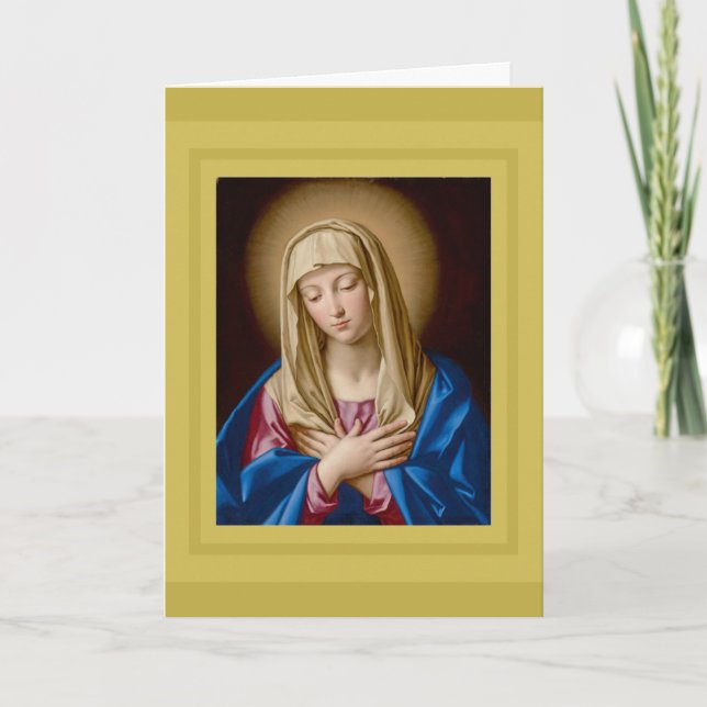 SASSOFERRATO, MADONNA IN PRAYER HOLIDAY CARD (Front)