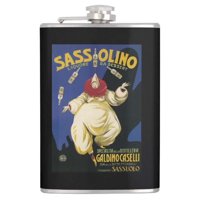 Sassolino Liquore da Dessert Promotional Hip Flask (Front)