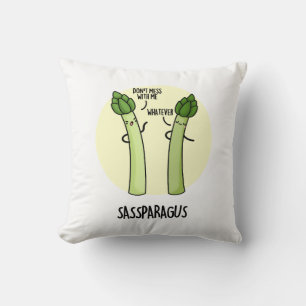 Sassparagus Funny Asparagus Vegetable Pun  Cushion
