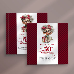 Sassy 50th birthday lady party guest sign in book