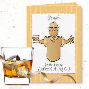 Sassy 80th Ethnic Male Cartoon Birthday           Card