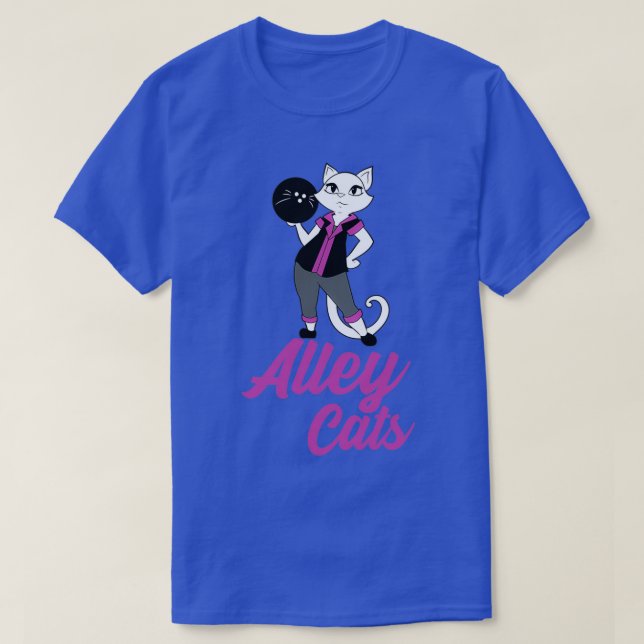Sassy Alley Cat Bowling Team Backside Print Girls  T-Shirt (Design Front)