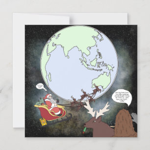 Sassy and Santa Postcard Magnet