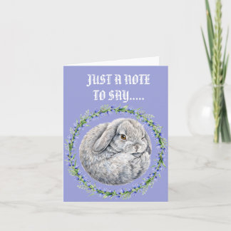 Sassy Animal Circular Flower bed-Frey Rabbit Note Card
