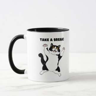 Sassy Black Cat Coffee Mug – Take a Break Reminder