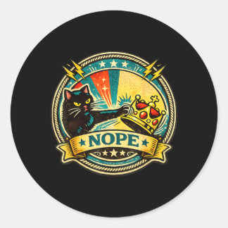 Sassy Black Cat Graphic with Nope Attitude for Cat Classic Round Sticker