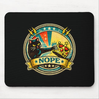 Sassy Black Cat Graphic with Nope Attitude for Cat Mouse Pad